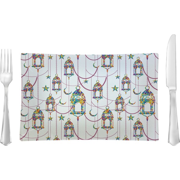 Custom Hanging Lanterns Rectangular Glass Lunch / Dinner Plate - Single or Set