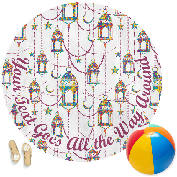 Custom Hanging Lanterns Round Beach Towel