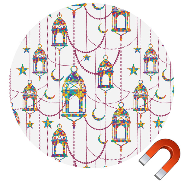 Custom Hanging Lanterns Round Car Magnet - 6"