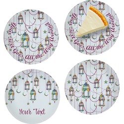 Hanging Lanterns Set of 4 Glass Appetizer / Dessert Plate 8"