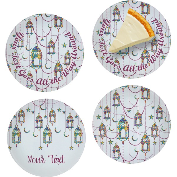 Custom Hanging Lanterns Set of 4 Glass Appetizer / Dessert Plate 8"