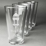 Hanging Lanterns Pint Glasses - Engraved (Set of 4)