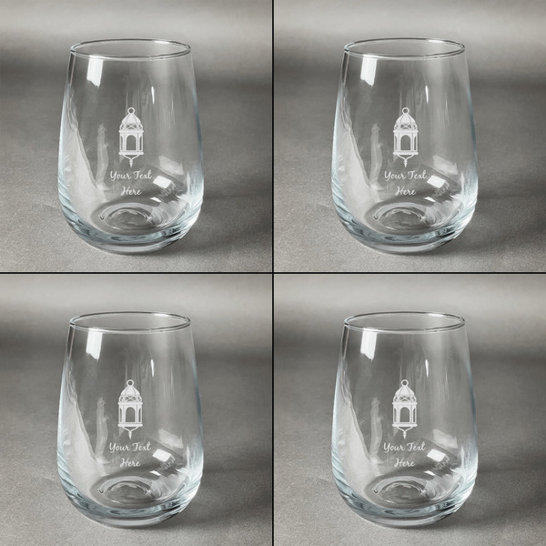Arabian Lamps Set of Four Personalized Stemless Wineglasses (Approval)