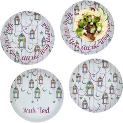 Hanging Lanterns Set of 4 Glass Lunch / Dinner Plate 10"