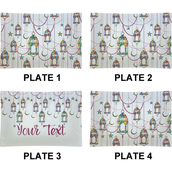 Arabian Lamps Set of Rectangular Appetizer / Dessert Plates (Approval)