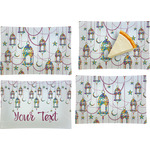 Hanging Lanterns Set of 4 Glass Rectangular Appetizer / Dessert Plate