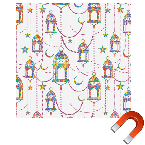 Custom Hanging Lanterns Square Car Magnet - 10"