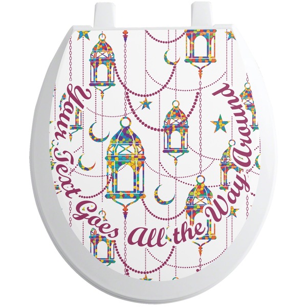 Custom Hanging Lanterns Toilet Seat Decal - Round