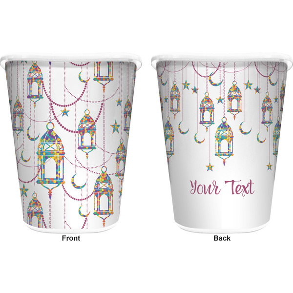 Arabian Lamps Trash Can White - Front and Back - Apvl