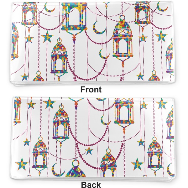 Arabian Lamps Vinyl Check Book Cover - Front and Back