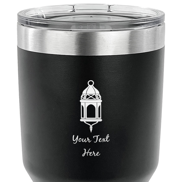 Hanging Lanterns 30 oz Stainless Steel Ringneck Tumbler - Black - CLOSE UP