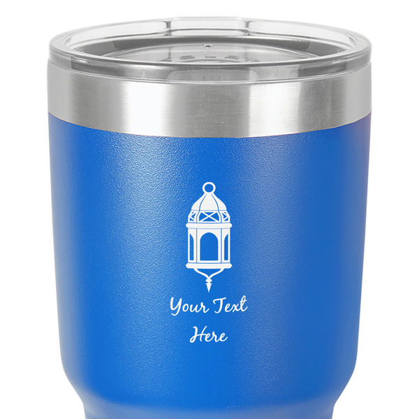 Hanging Lanterns 30 oz Stainless Steel Ringneck Tumbler - Blue - Close Up