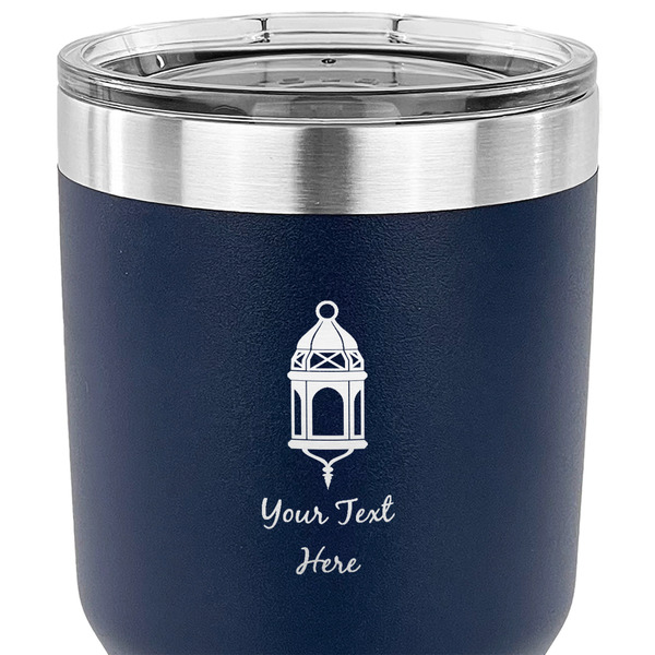 Hanging Lanterns 30 oz Stainless Steel Ringneck Tumbler - Navy - CLOSE UP