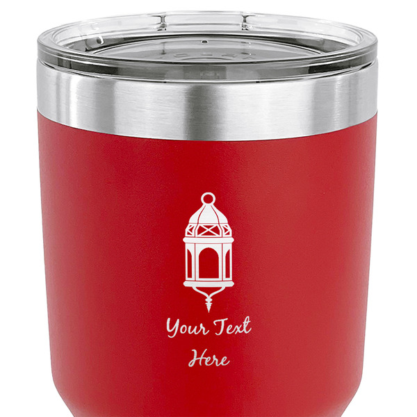 Hanging Lanterns 30 oz Stainless Steel Ringneck Tumbler - Red - CLOSE UP
