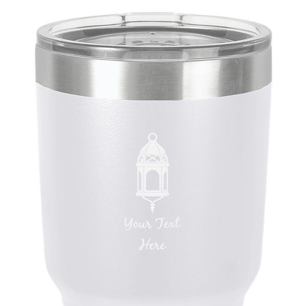 Hanging Lanterns 30 oz Stainless Steel Ringneck Tumbler - White - Close Up