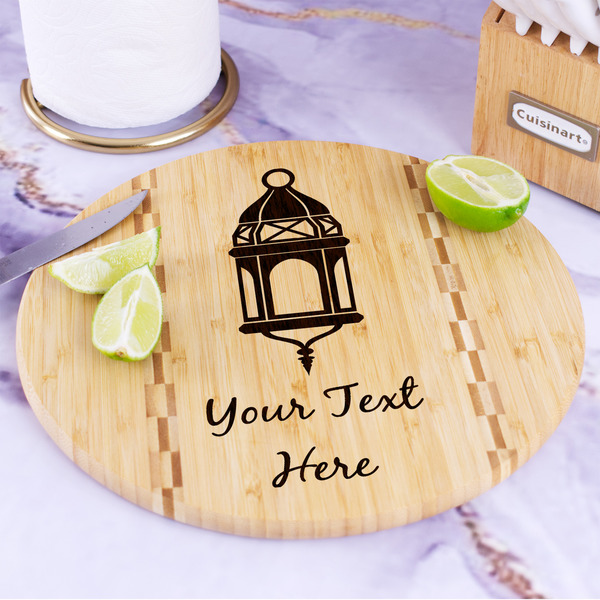 Hanging Lanterns Bamboo Cutting Board - In Context