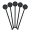 Hanging Lanterns Black Plastic 5.5" Stir Stick - Round - Fan View