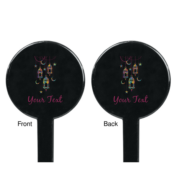 Hanging Lanterns Black Plastic 7" Stir Stick - Double Sided - Round - Front & Back