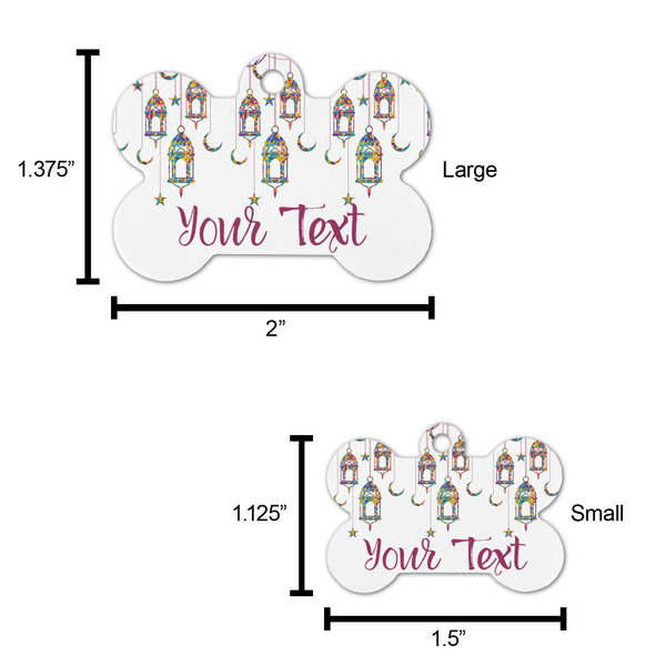 Hanging Lanterns Bone Shaped Dog ID Tag - Large - Scale