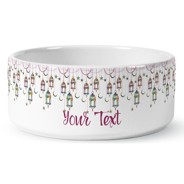 Hanging Lanterns Ceramic Dog Bowl - Medium - Front