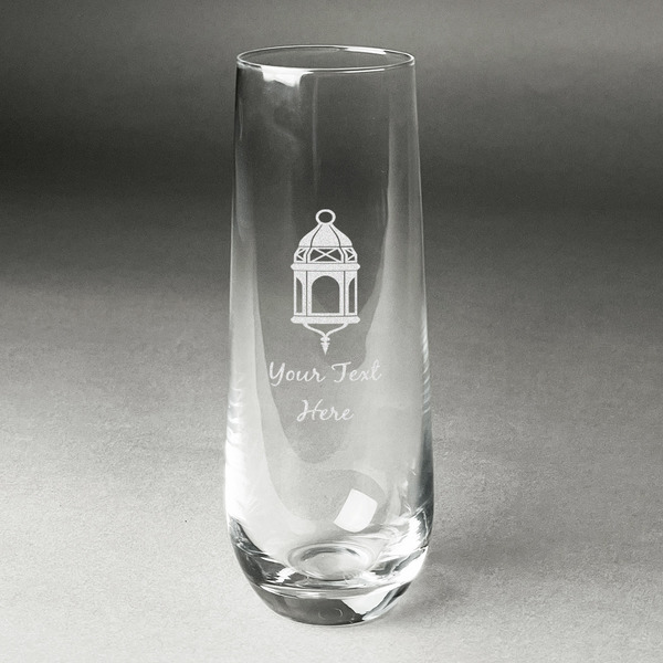 Custom Hanging Lanterns Champagne Flute - Stemless Engraved - Single