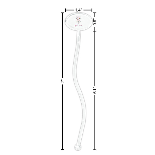 Hanging Lanterns Clear Plastic 7" Stir Stick - Oval - Dimensions