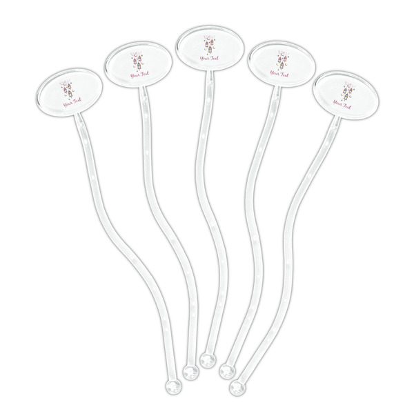 Hanging Lanterns Clear Plastic 7" Stir Stick - Oval - Fan