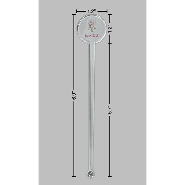 Hanging Lanterns Clear Plastic 7" Stir Stick - Round - Dimensions