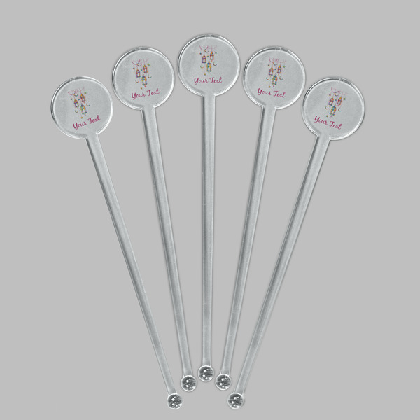Hanging Lanterns Clear Plastic 7" Stir Stick - Round - Fan View