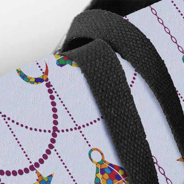 Hanging Lanterns Closeup of Tote w/Black Handles