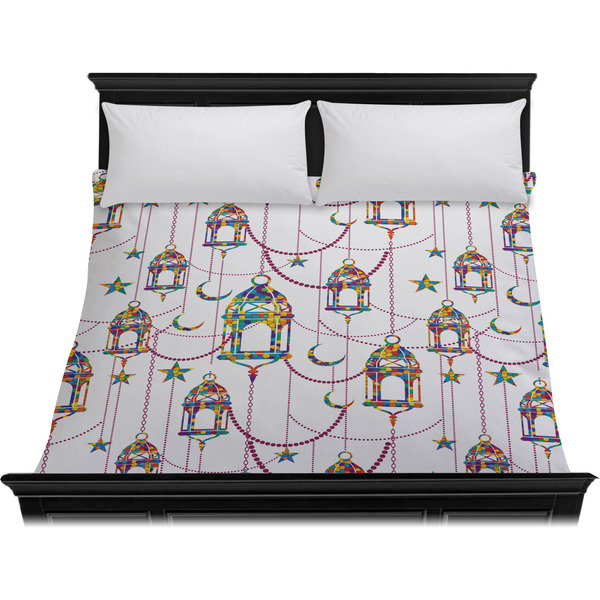 Hanging Lanterns Duvet Cover - King - On Bed - No Prop
