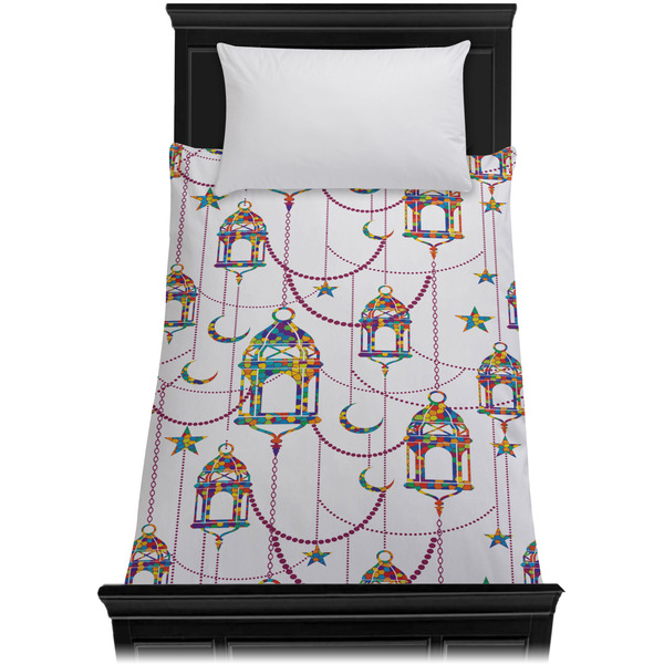 Hanging Lanterns Duvet Cover - Twin - On Bed - No Prop