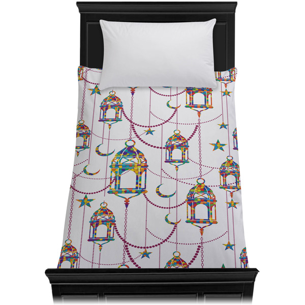 Hanging Lanterns Duvet Cover - Twin XL - On Bed - No Prop