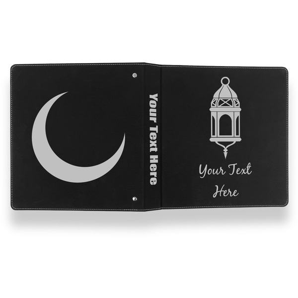 Hanging Lanterns Leather Binder - 1" - Black- Back Spine Front View