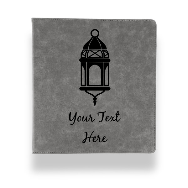Hanging Lanterns Leather Binder - 1" - Grey - Front View