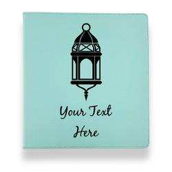 Hanging Lanterns Leather Binder - 1" - Teal