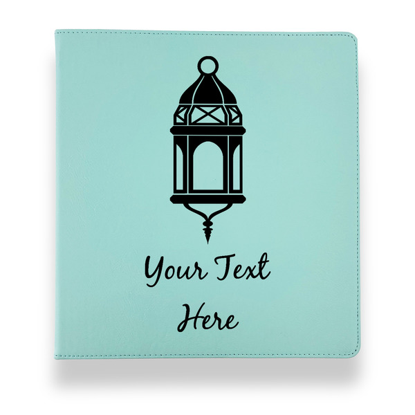 Hanging Lanterns Leather Binders - 1" - Teal - Front View