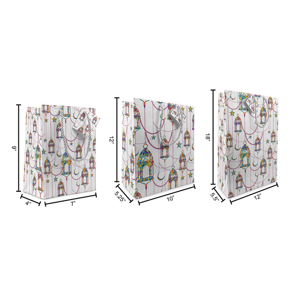 Hanging Lanterns Gift Bags - All Sizes - Dimensions