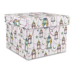 Hanging Lanterns Gift Box with Lid - Canvas Wrapped - Large