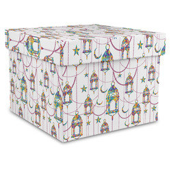Hanging Lanterns Gift Box with Lid - Canvas Wrapped - X-Large