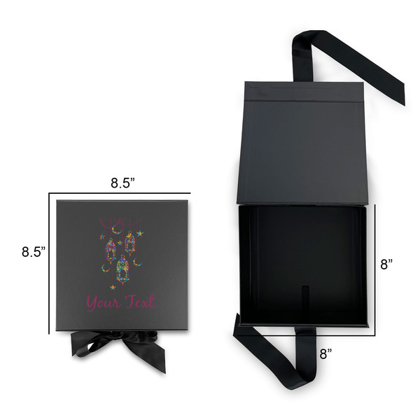 Hanging Lanterns Gift Boxes with Magnetic Lid - Black - Open & Closed