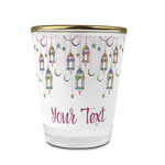 Hanging Lanterns Glass Shot Glass - 1.5 oz - with Gold Rim - Set of 4