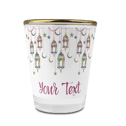 Hanging Lanterns Glass Shot Glass - 1.5 oz - with Gold Rim - Set of 4