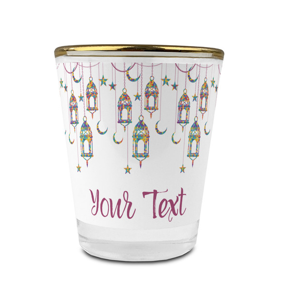 Hanging Lanterns Glass Shot Glass - With gold rim - FRONT