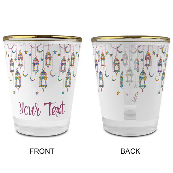 Hanging Lanterns Glass Shot Glass - with gold rim - APPROVAL