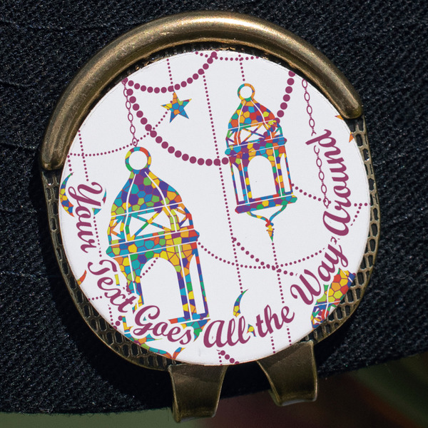 Hanging Lanterns Golf Ball Marker Hat Clip - Gold - Close Up