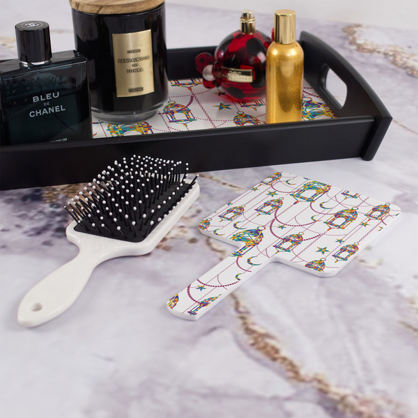 Hanging Lanterns Hand Mirror - With Hair Brush