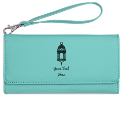 Hanging Lanterns Ladies Leatherette Wallet - Laser Engraved- Teal