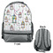 Hanging Lanterns Large Backpack - Gray - Front & Back View