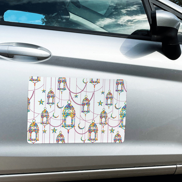 Hanging Lanterns Large Rectangle Car Magnets- In Context